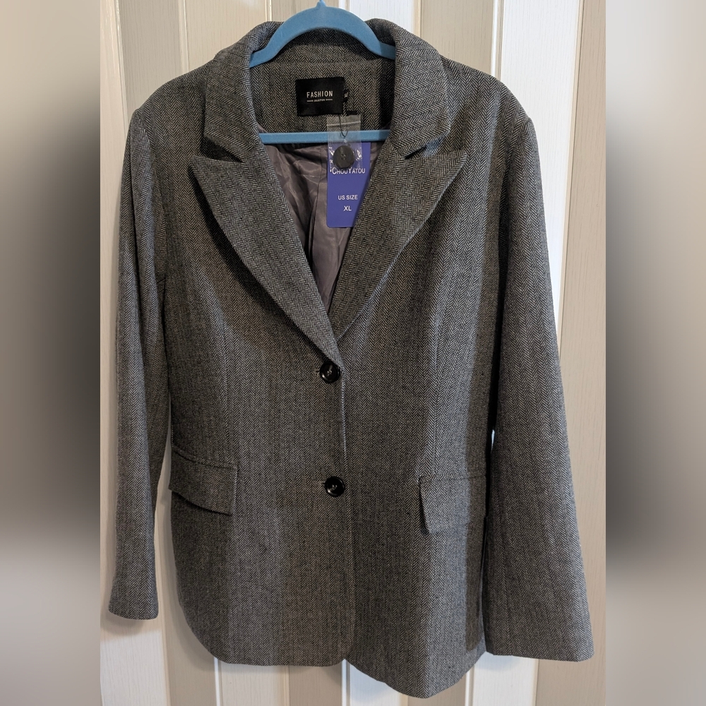 Fashion Collection Gray Women's Blazer, Size XL , NWT